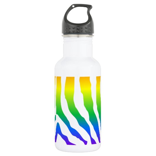Rainbow Zebra Pattern Trinkflasche (Vorderseite)