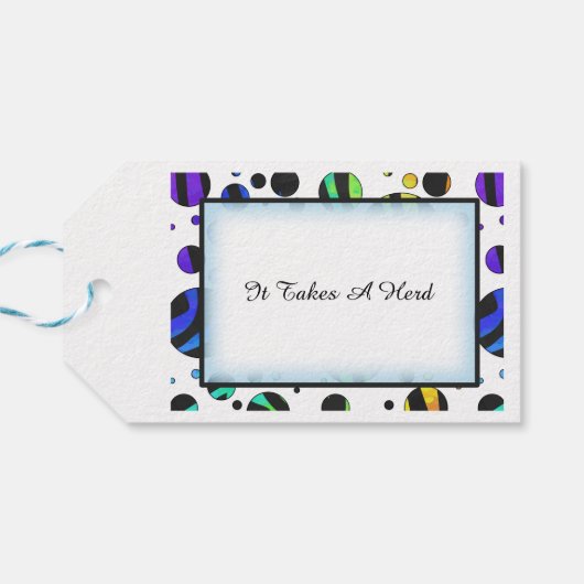 Rainbow Zebra Polka Dot Pattern Vielen Dank Geschenkanhänger (Rückseite Horizontal)