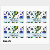 Rainbow Zebra Polka Dot Pattern Vielen Dank Rechteckiger Aufkleber (Blatt)