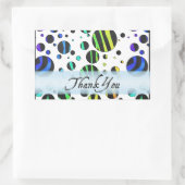 Rainbow Zebra Polka Dot Pattern Vielen Dank Rechteckiger Aufkleber (Tasche)