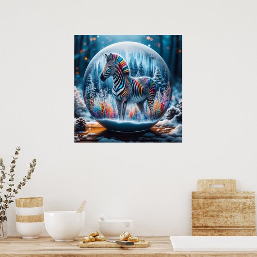 Rainbow Zebra Poster (Küche)