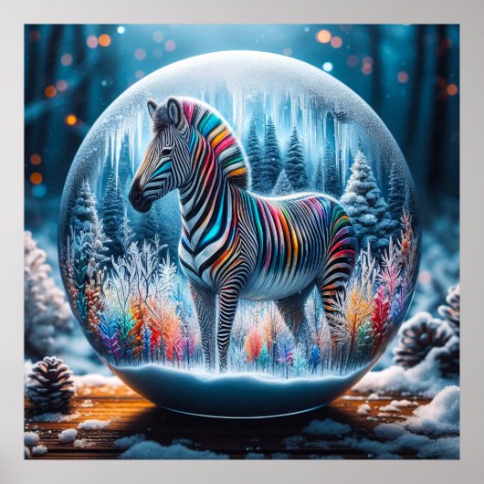 Rainbow Zebra Poster (Vorne)
