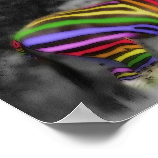 Rainbow Zebra Poster (Ecke)
