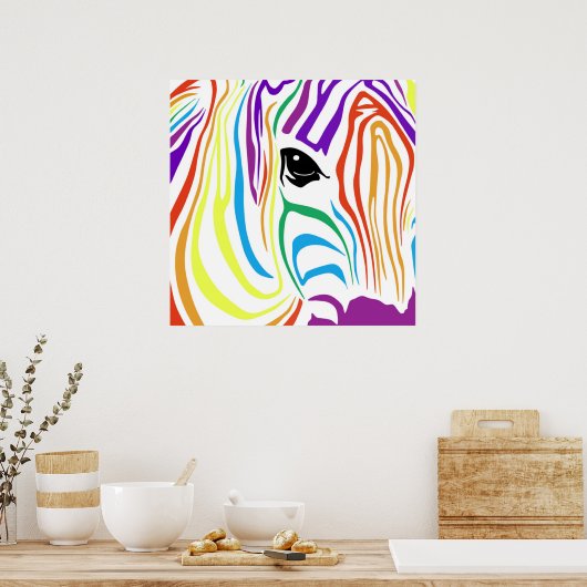 Rainbow Zebra Poster (Küche)