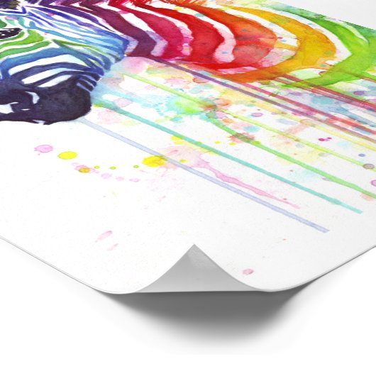Rainbow Zebra Poster (Ecke)