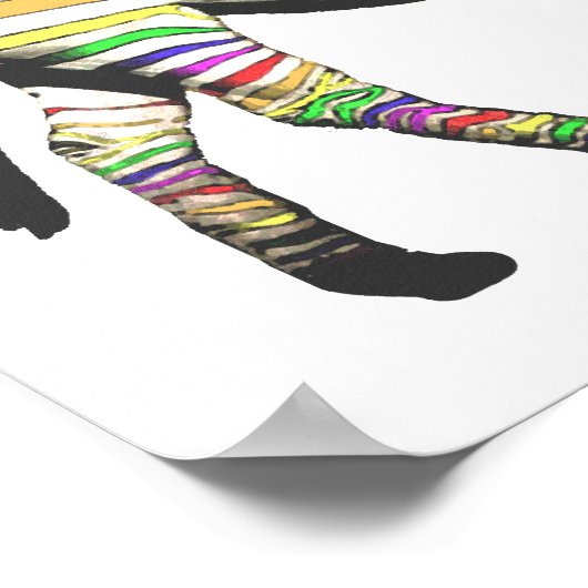 Rainbow Zebra Poster (Ecke)