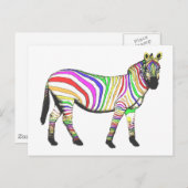 Rainbow Zebra Postkarte (Vorne/Hinten)
