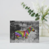 Rainbow Zebra Postkarte (Stehend Vorderseite)