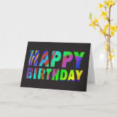 Rainbow Zebra Print Birthday Card Karte (Gelbe Blume)