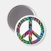 Rainbow Zebra Print Gefärbte Krawatte Peace Sign M Magnet (Vorderseite/Rückseite)