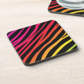 Rainbow zebra print getränkeuntersetzer (Linke Seite)