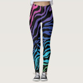 Rainbow Zebra Print Leggings (Vorderseite)