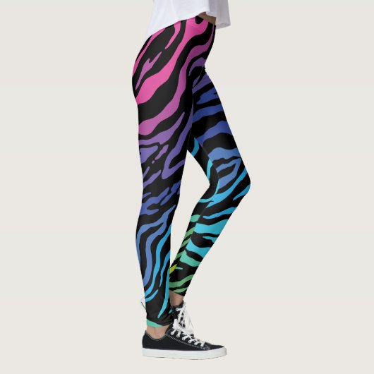 Rainbow Zebra Print Leggings (Rechts)