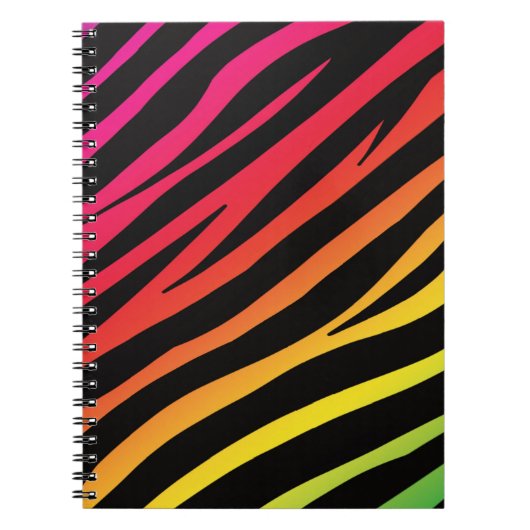 Rainbow zebra print mehrfarbig notizblock (Vorderseite)