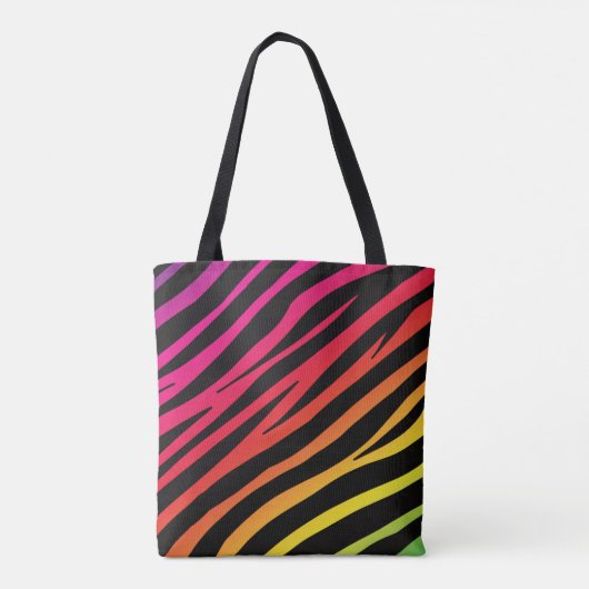 Rainbow zebra print mehrfarbig tasche (Rückseite)