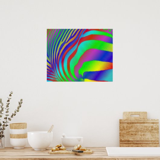 Rainbow Zebra Print Poster (Küche)