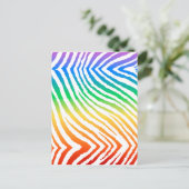Rainbow Zebra Print Postkarte (Stehend Vorderseite)