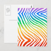 Rainbow Zebra Print Postkarte (Vorne/Hinten)