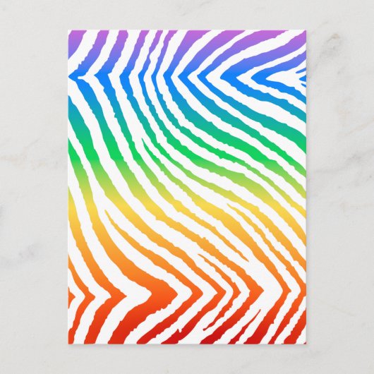 Rainbow Zebra Print Postkarte (Vorderseite)