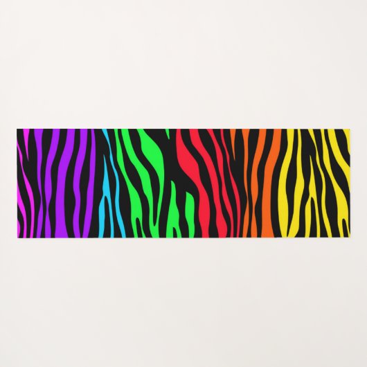 Rainbow Zebra Print Yogamatte (Rückseite (Horizontal))