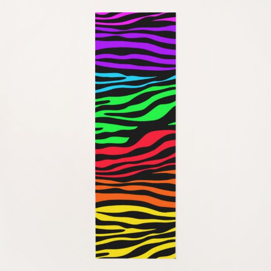 Rainbow Zebra Print Yogamatte (Vorderseite)