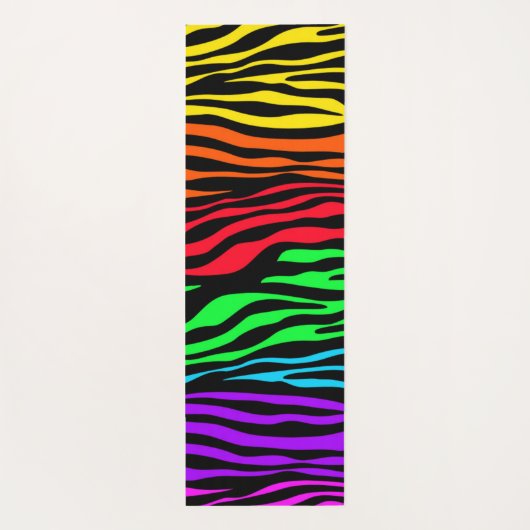 Rainbow Zebra Print Yogamatte (Rückseite)