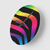 Rainbow Zebra Runde Wanduhr (Winkel)