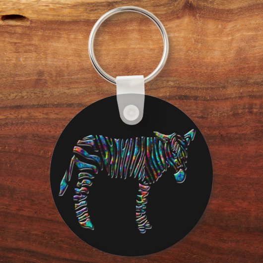 Rainbow Zebra Schlüsselanhänger (Vorderseite)