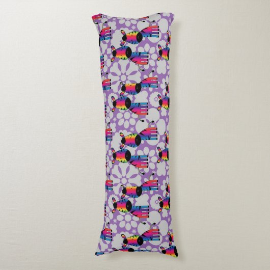 Rainbow Zebra Seitenschläferkissen (Vorderseite Vertikal)