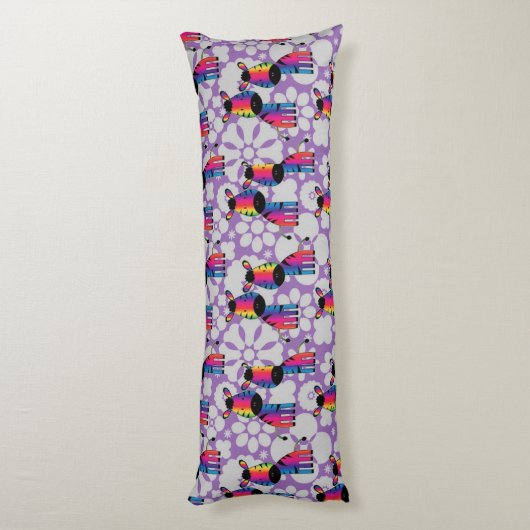 Rainbow Zebra Seitenschläferkissen (Rückseite (Vertikal))