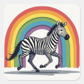 Rainbow Zebra Sticker (Vorderseite)