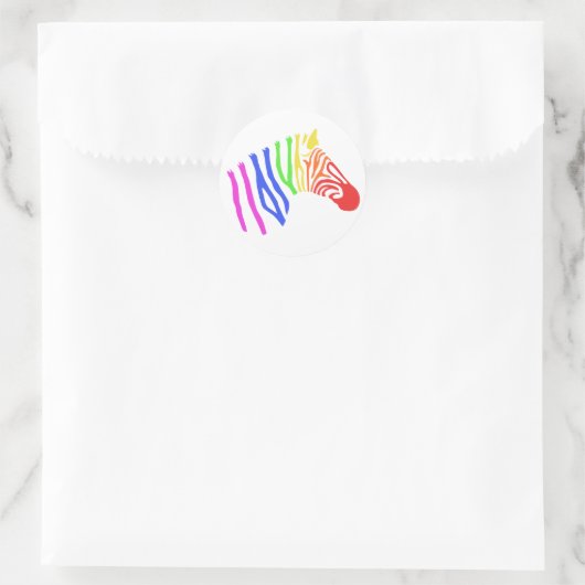 Rainbow Zebra Sticker (Tasche)