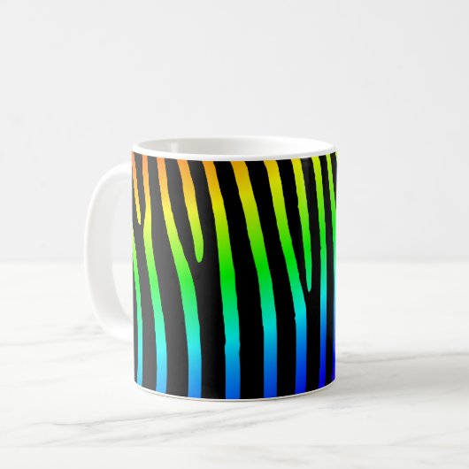 Rainbow Zebra Stripes Kaffeetasse (Vorderseite Links)