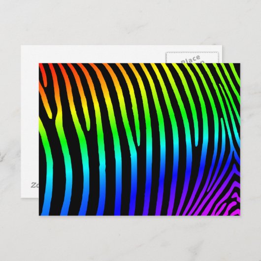 Rainbow Zebra Stripes Postkarte (Vorne/Hinten)
