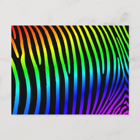 Rainbow Zebra Stripes Postkarte (Vorderseite)