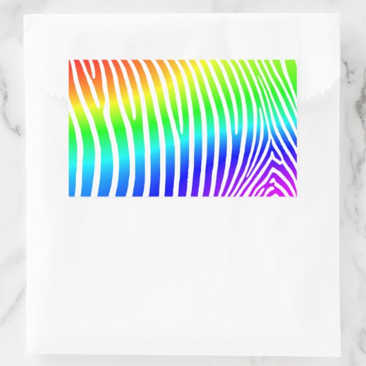 Rainbow Zebra Stripes Rechteckiger Aufkleber (Tasche)