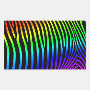 Rainbow Zebra Stripes Rechteckiger Aufkleber
