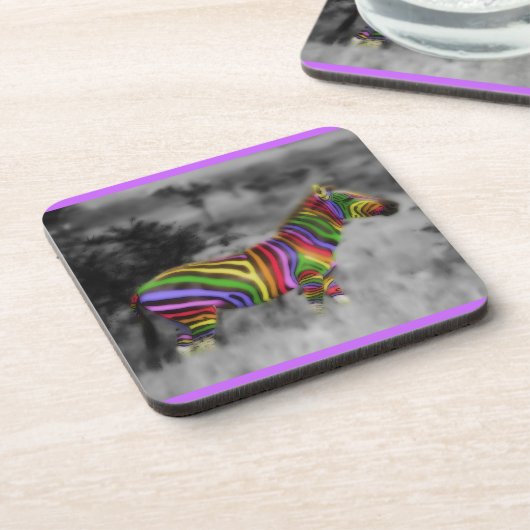 Rainbow Zebra Untersetzer (Linke Seite)