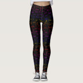 Rainbow Zen Farbige Yoga Meditation Worte Leggings (Vorderseite)