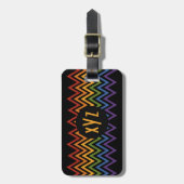 Rainbow Zickzack Gepäckmarke Gepäckanhänger (Vorderseite vertikal)
