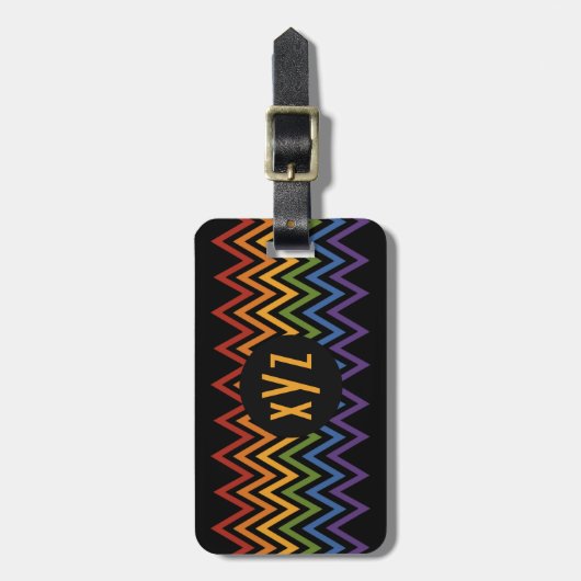 Rainbow Zickzack Gepäckmarke Gepäckanhänger (Vorderseite vertikal)
