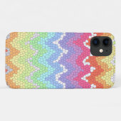 Rainbow Zickzack Hartglas Farblich Abstrakt Case-Mate iPhone Hülle (Rückseite (Horizontal))