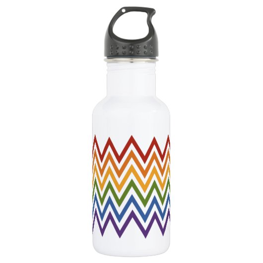 Rainbow-Zickzack Muster Edelstahlflasche (Vorderseite)