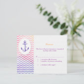 Rainbow Zickzack Nautical Wedding RSVP Einladungspostkarte (Stehend Vorderseite)