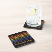 Rainbow Zickzack Pattern benutzerdefinierte Unters Untersetzer (Rechte Seite)
