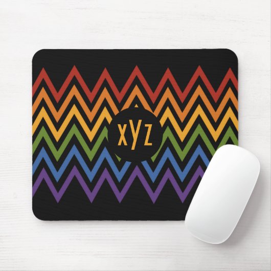 Rainbow Zickzack Pattern Custom Mousepad (Mit Mouse)