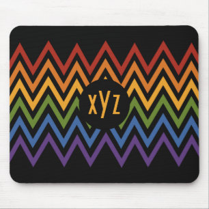 Rainbow Zickzack Pattern Custom Mousepad