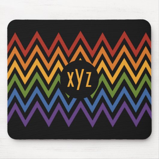 Rainbow Zickzack Pattern Custom Mousepad (Vorne)