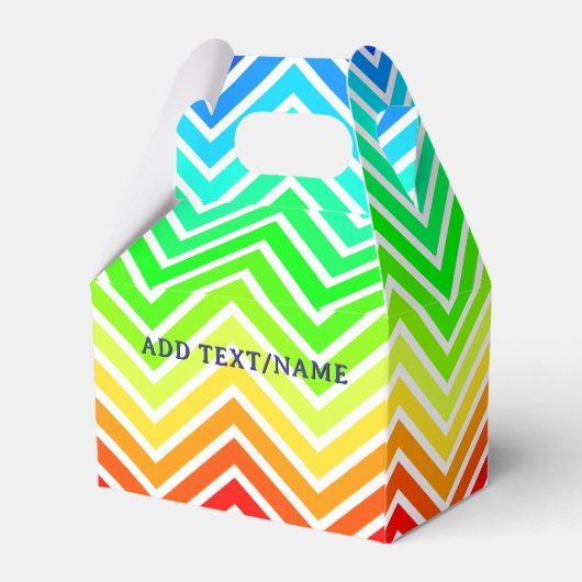 Rainbow Zickzack Pattern Individuelle Name Geschenkschachtel (Rückseite)