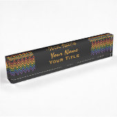 Rainbow Zickzack Pattern individuelle Name Teller Namensplakette